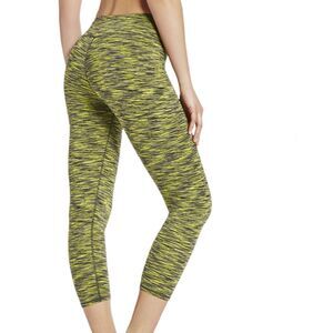 Fabletics Define PowerHold Mid-Rise Capri Neon Stripe Size Small